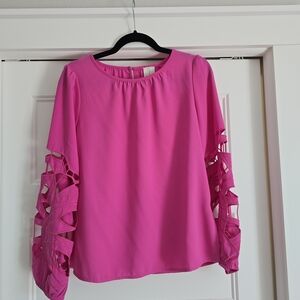 Joie Fuchsia Blouse with Unique Sleeve Design